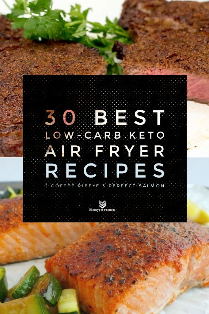 Air Fryer Coffee Spice Ribeye & Air Fryer Salmon