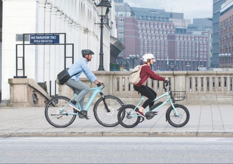 test ride an electric bike with a friend